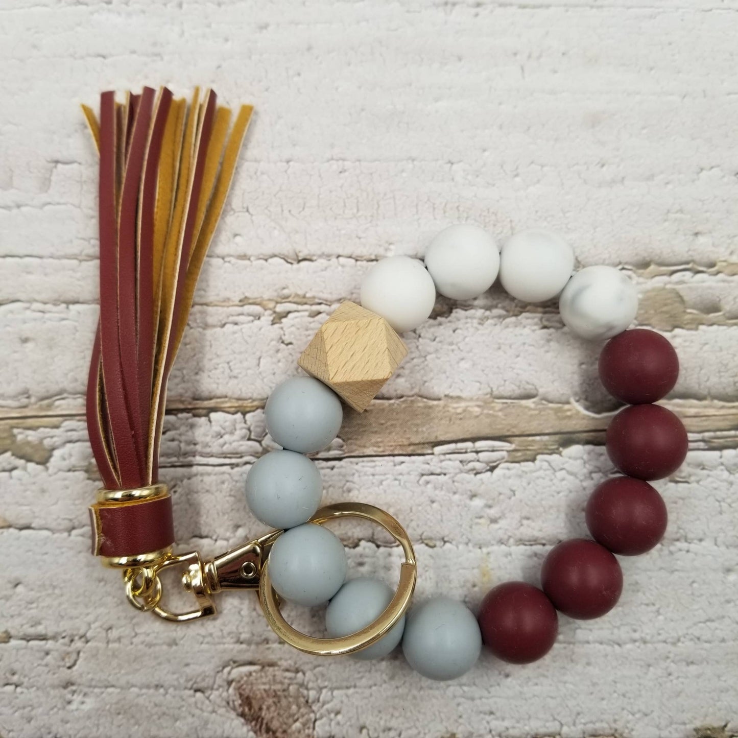 Handmade Silicone Bead Bangle Keychain