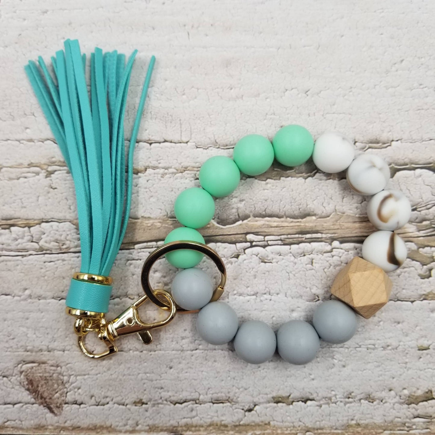 Handmade Silicone Bead Bangle Keychain