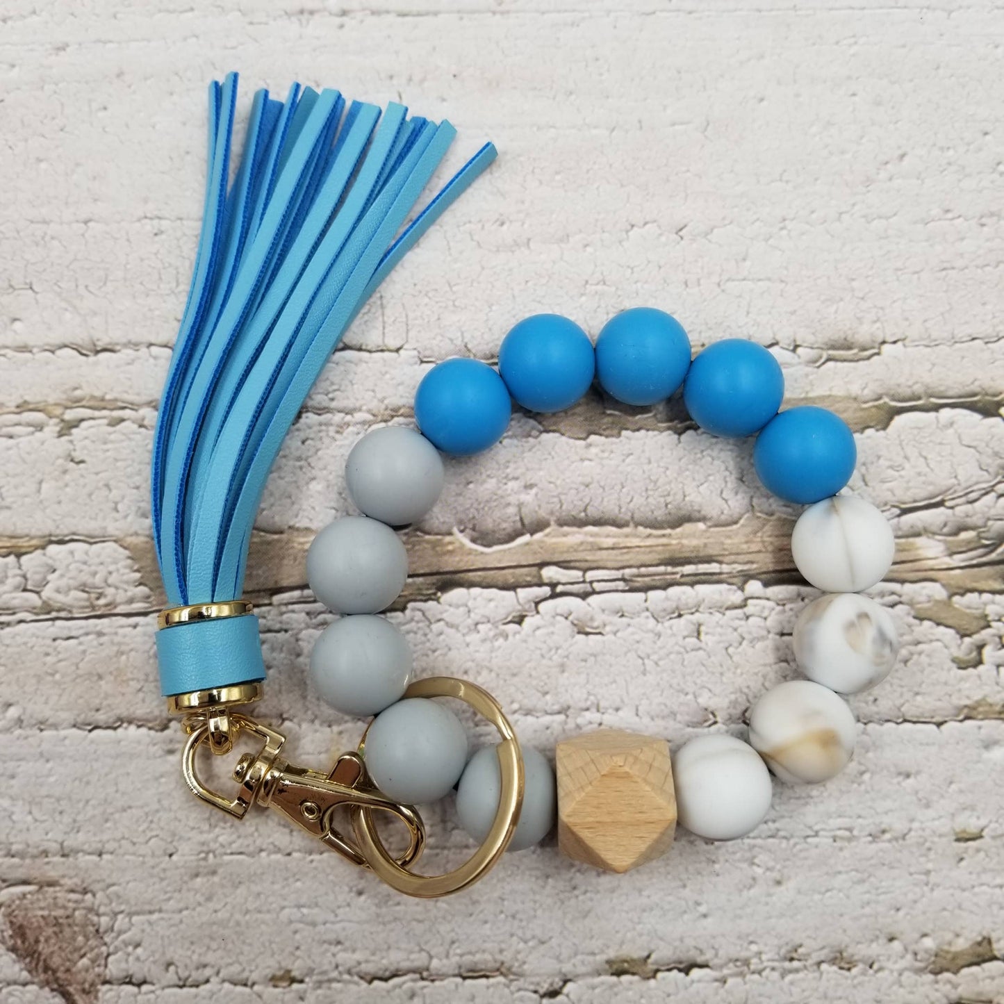 Handmade Silicone Bead Bangle Keychain