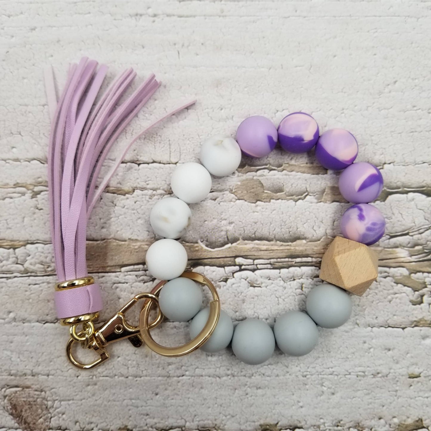 Handmade Silicone Bead Bangle Keychain