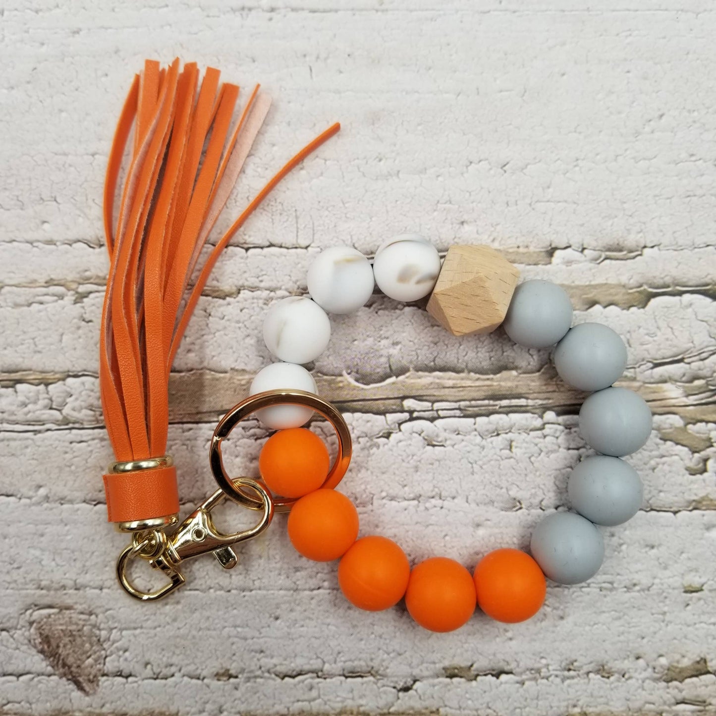 Handmade Silicone Bead Bangle Keychain