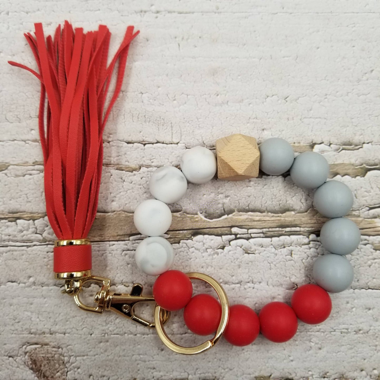 Handmade Silicone Bead Bangle Keychain