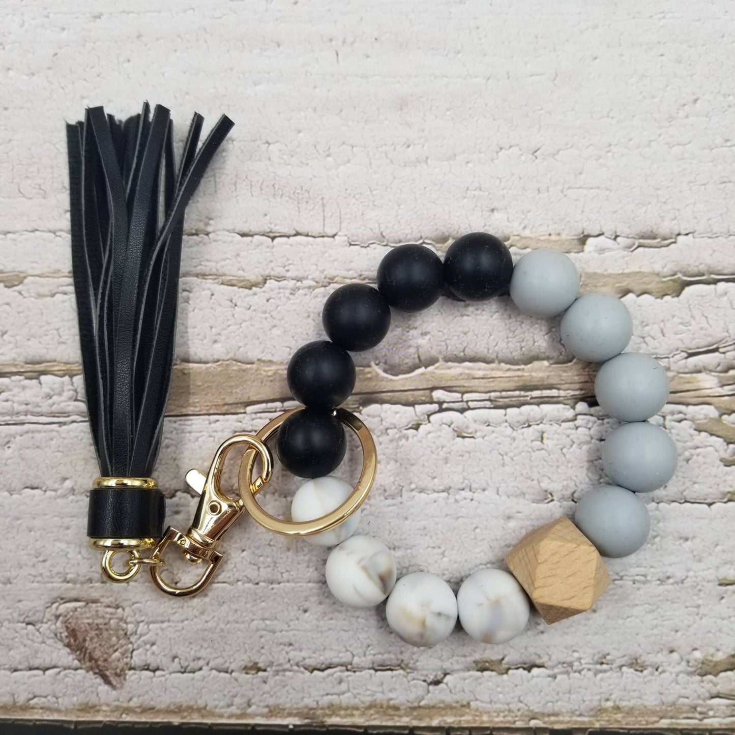 Handmade Silicone Bead Bangle Keychain