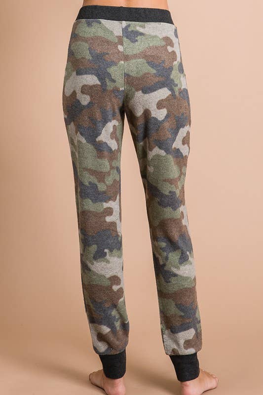 Camo Print Drawstring Pants