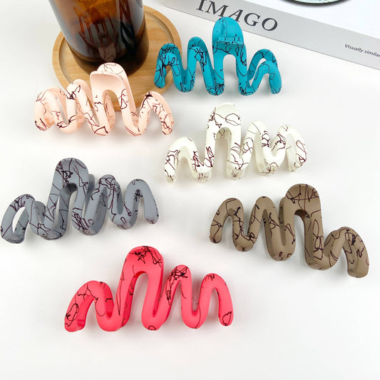 Wavy colored hair clips fashionable hair claws