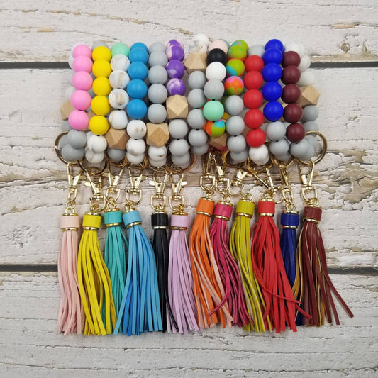 Handmade Silicone Bead Bangle Keychain